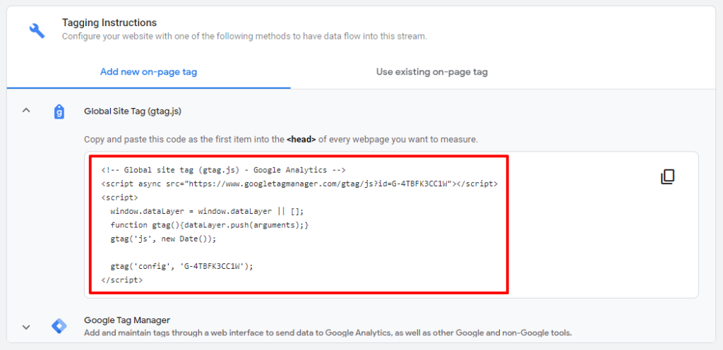 Google Analytics Account Tracking Code