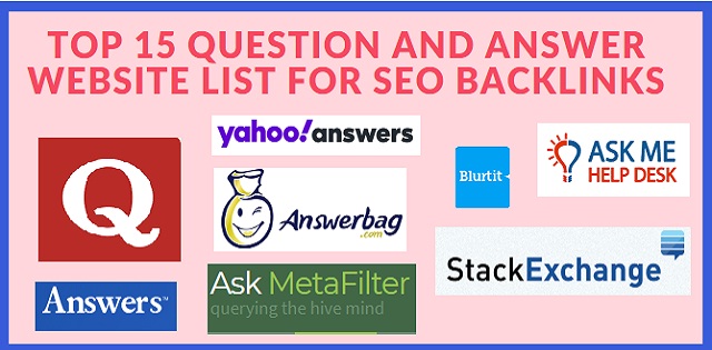 Top 15 Question and Answer Website List for SEO Backlinks