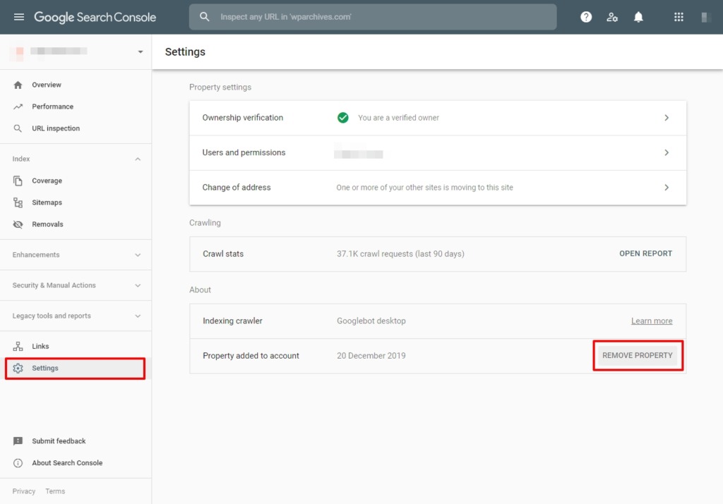 How to Remove or Delete Property from Google Search Console
